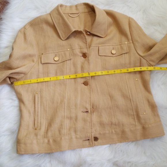 Olsen casual button down Tan jacket. Size M - Picture 7 of 8